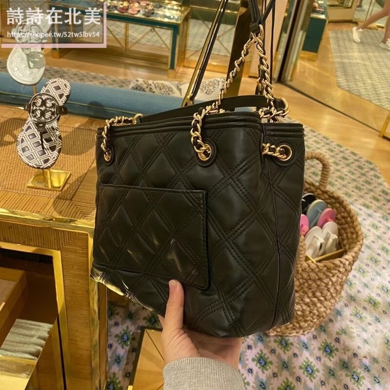 詩詩精品 Tory Burch 包包 小羊皮菱格側背包 鏈條包 托特包 手提包 水桶包 水餃包 單肩包 斜背包 鏈帶包-細節圖5