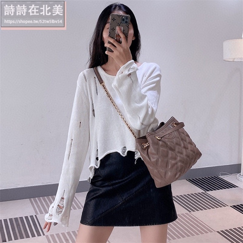 詩詩精品 Tory Burch 包包 小羊皮菱格側背包 鏈條包 托特包 手提包 水桶包 水餃包 單肩包 斜背包 鏈帶包-細節圖9