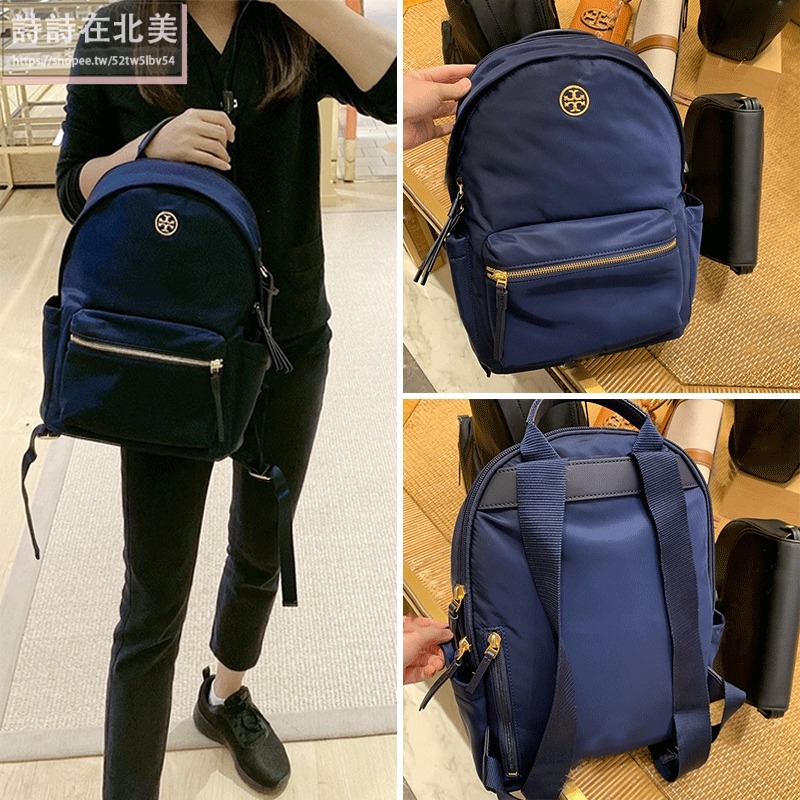 詩詩精品 Tory Burch 包包 後背包 尼龍防水雙肩包 大容量手提包 肩背包 旅行包 單肩包 側包 書包 尼龍布包-細節圖4