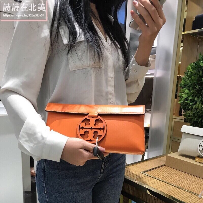 詩詩精品 Tory Burch 包包 手拿包 手機包 晚宴包 真皮翻蓋包 時尚復古小方包 化妝包 零錢包 晚宴包-細節圖4