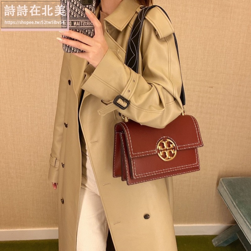 詩詩精品 Tory Burch 包包 風琴包 腋下包 側背包 相機包 小方包 荔枝紋真皮肩背包 翻蓋包 單肩包 馬鞍包-細節圖2