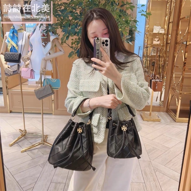 詩詩精品 Tory Burch 包包 手提包 水桶包 斜挎包 側背包 小羊皮菱格肩背包 鏈條包 單肩包 斜背包 束口包-細節圖2