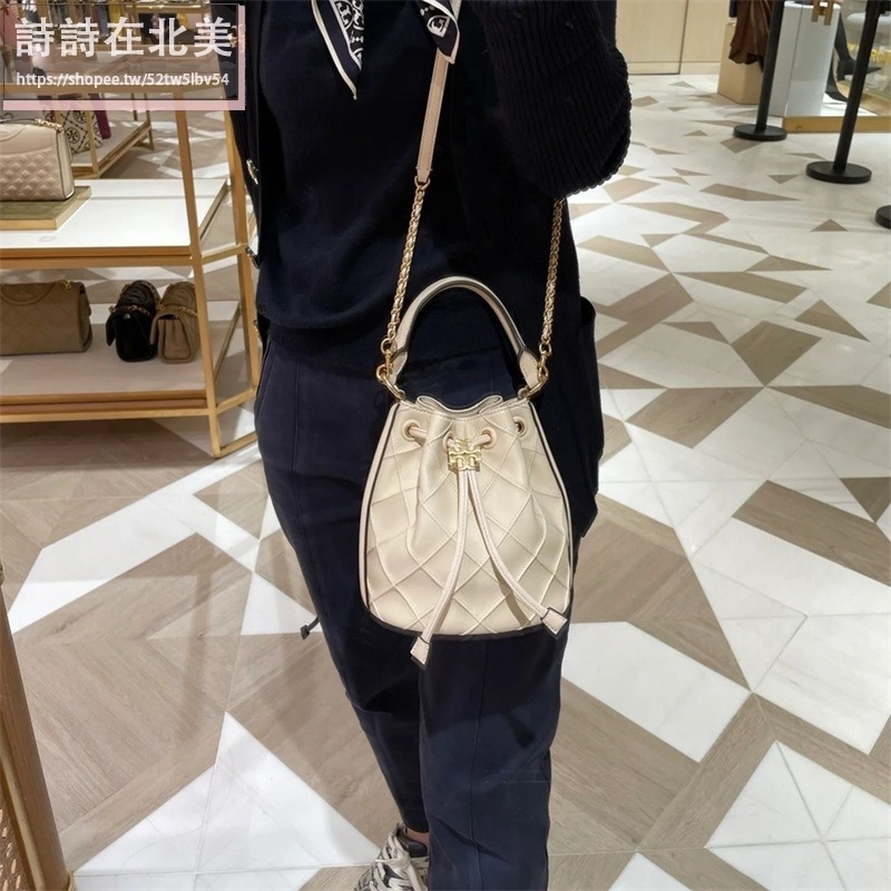 詩詩精品 Tory Burch 包包 手提包 水桶包 斜挎包 側背包 小羊皮菱格肩背包 鏈條包 單肩包 斜背包 束口包-細節圖3