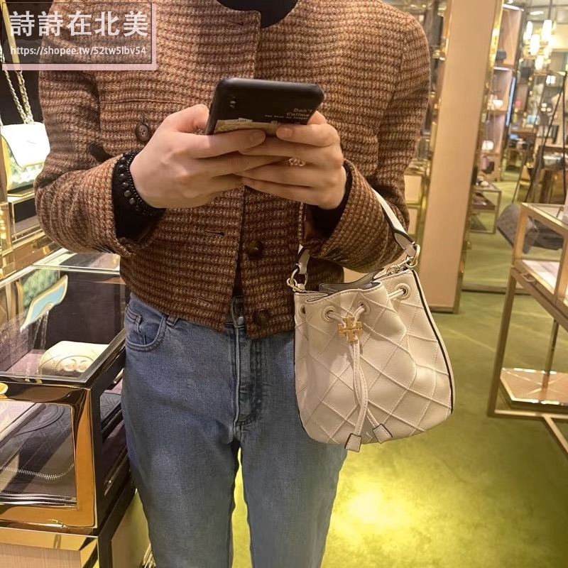 詩詩精品 Tory Burch 包包 手提包 水桶包 斜挎包 側背包 小羊皮菱格肩背包 鏈條包 單肩包 斜背包 束口包-細節圖7