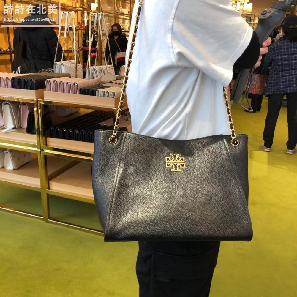 詩詩精品 Tory Burch 包包 鏈條包 單肩包 水餃包 荔枝紋真皮包包 側背包 肩背包 餃子包 手提包 托特包-細節圖2