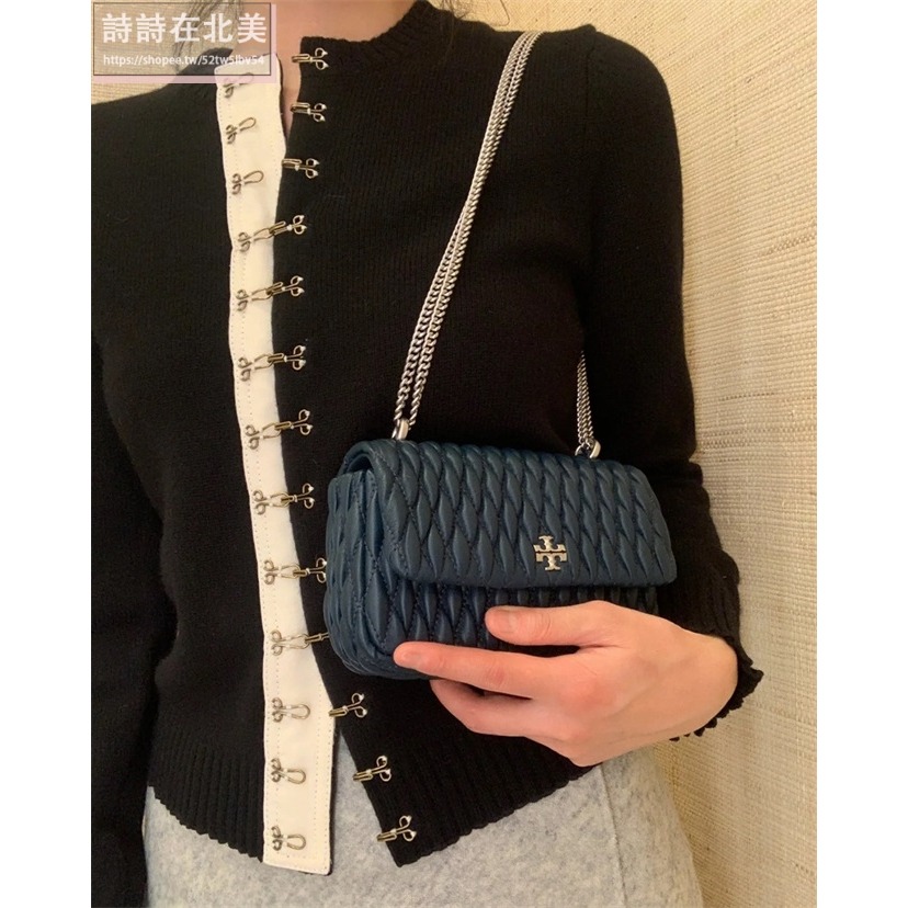 詩詩精品 Tory Burch 包包 斜背包 鏈條包 小方包 翻蓋包 手拿包 斜挎包 肩背包 側背包 單肩包 鏈帶包-細節圖2