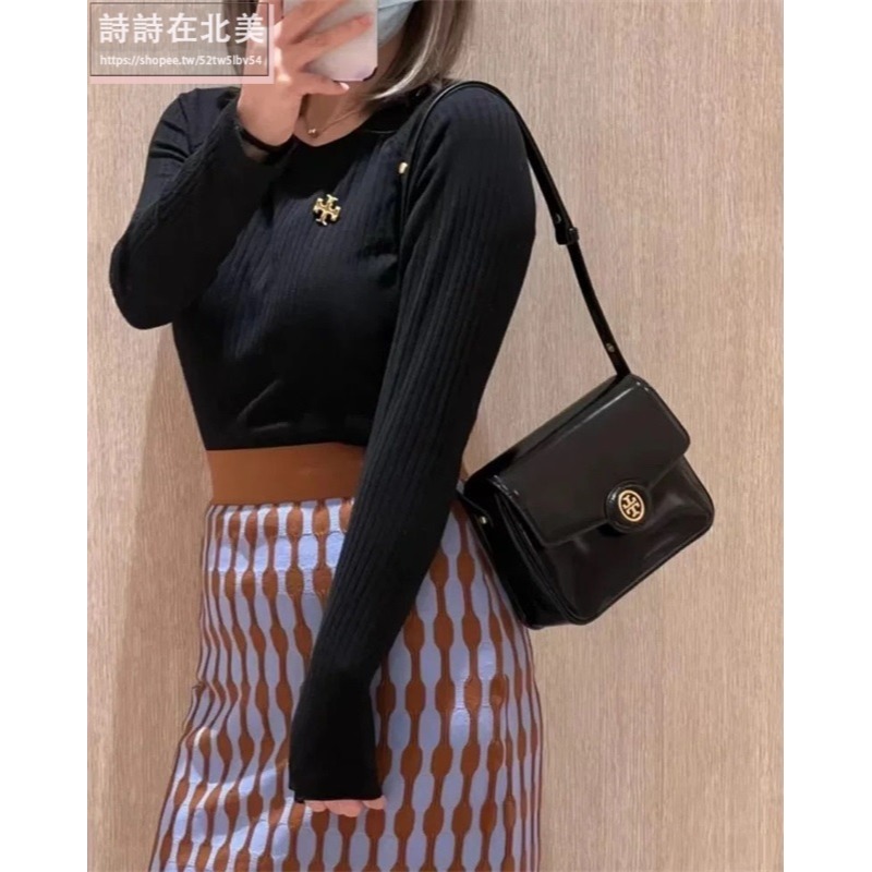 詩詩精品 Tory Burch 包包 斜背包 漆皮側背包 手提包 單肩包 相機包 斜挎包 小方包 肩背包 磁釦翻蓋包-細節圖2