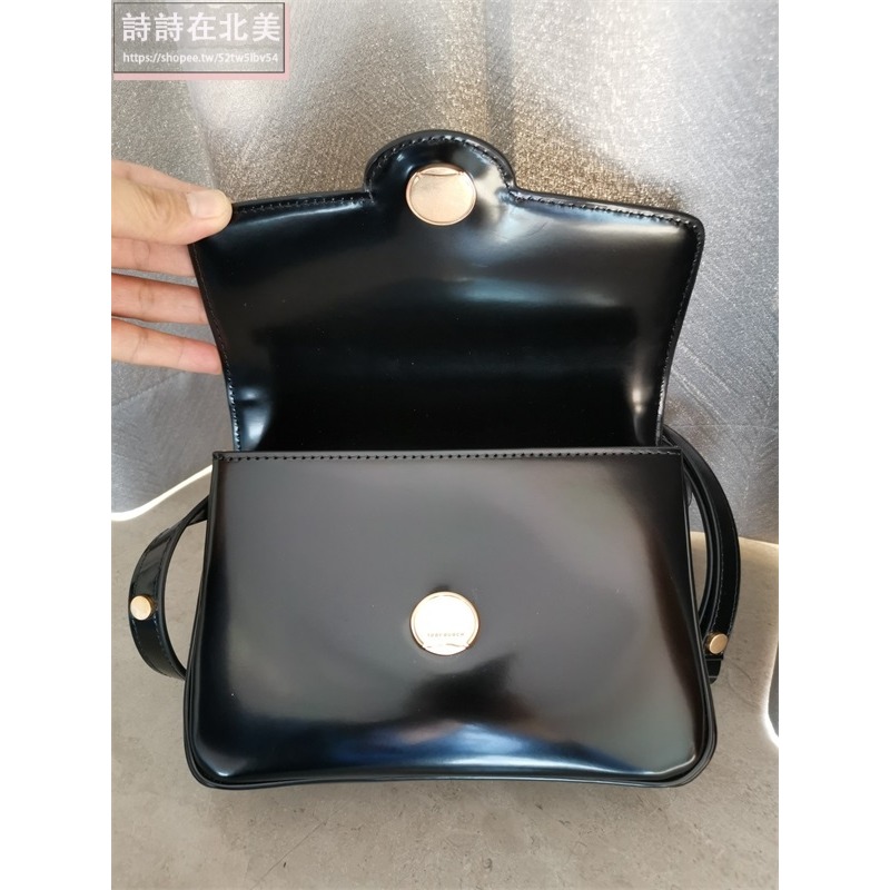 詩詩精品 Tory Burch 包包 斜背包 漆皮側背包 手提包 單肩包 相機包 斜挎包 小方包 肩背包 磁釦翻蓋包-細節圖5