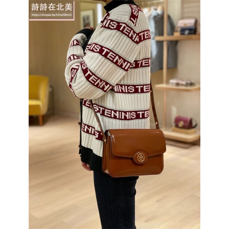 詩詩精品 Tory Burch 包包 斜背包 漆皮側背包 手提包 單肩包 相機包 斜挎包 小方包 肩背包 磁釦翻蓋包-細節圖7