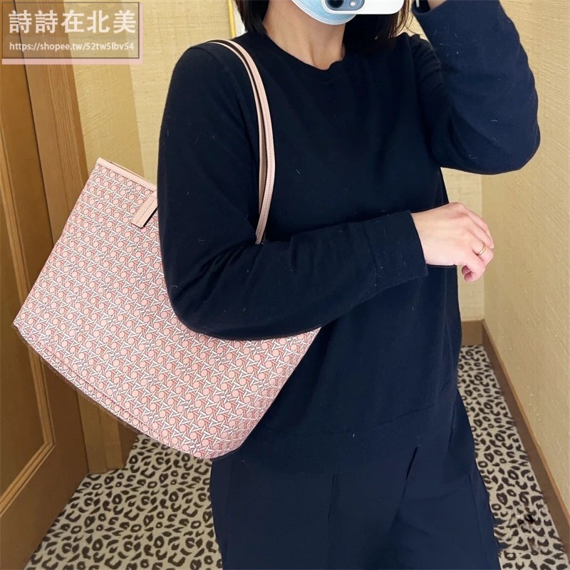 詩詩精品 Tory Burch 包包 托特包 單肩包 帆布包 大容量肩背包 手提包 側背包 購物袋 側包 防水塗層布面-細節圖3