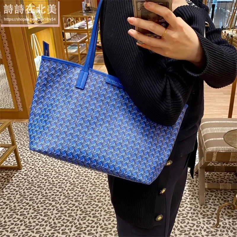 詩詩精品 Tory Burch 包包 托特包 單肩包 帆布包 大容量肩背包 手提包 側背包 購物袋 側包 防水塗層布面-細節圖4