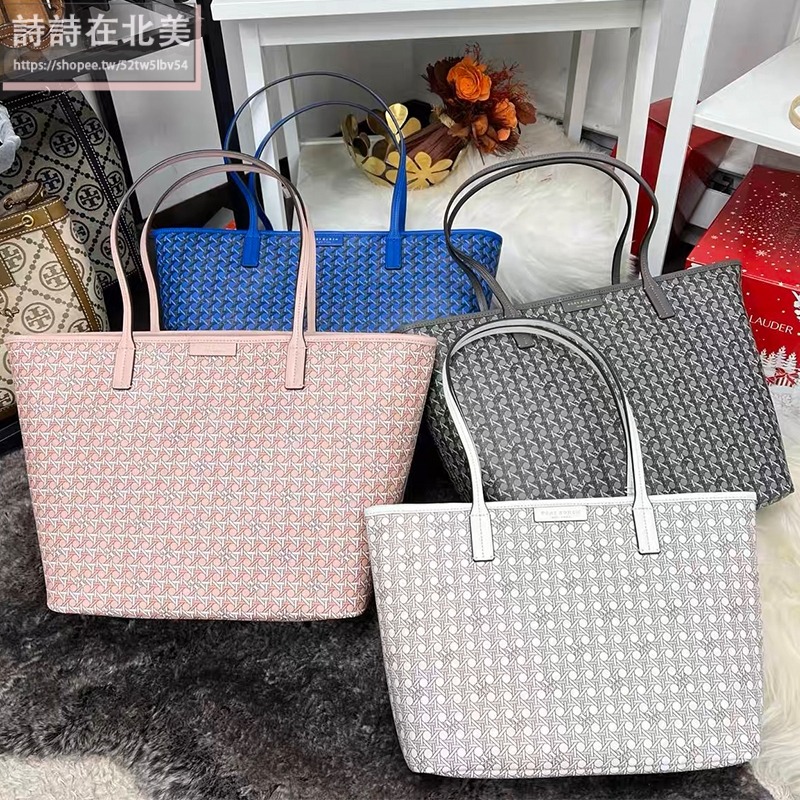 詩詩精品 Tory Burch 包包 托特包 單肩包 帆布包 大容量肩背包 手提包 側背包 購物袋 側包 防水塗層布面-細節圖11