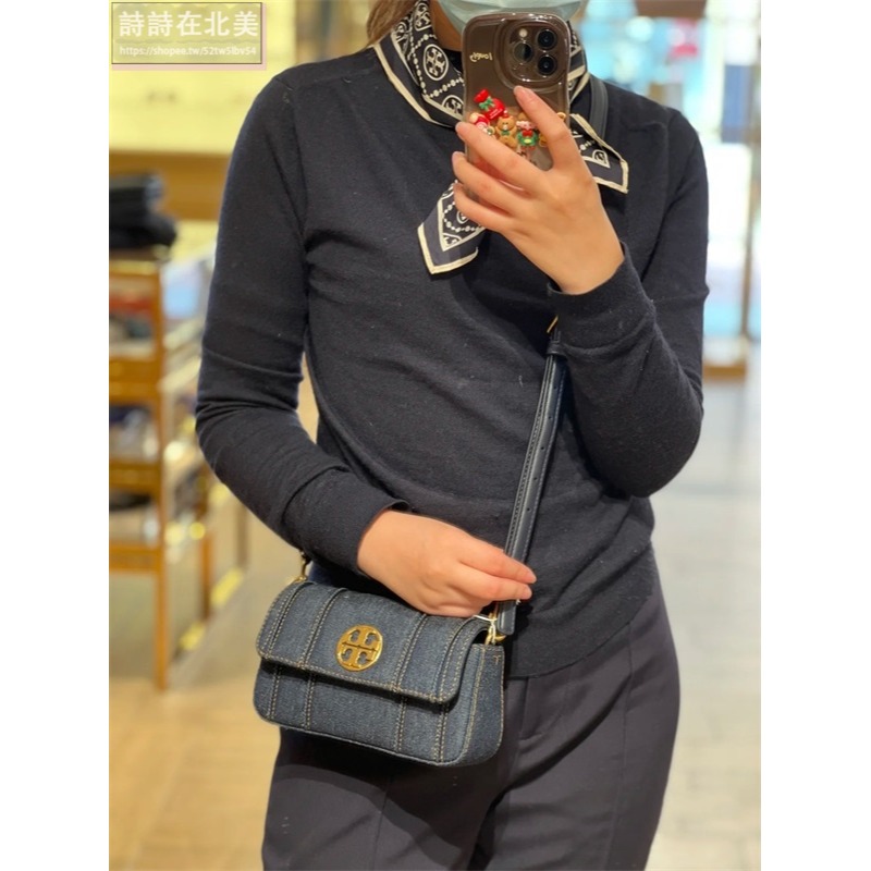 詩詩精品 Tory Burch 包包 通勤包 斜背包 側背包 郵差包 荔枝紋真皮肩背包 手提包 腋下包 翻蓋包 斜挎包-細節圖2
