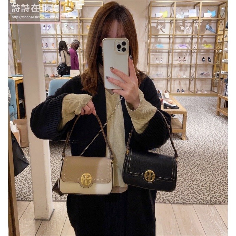 詩詩精品 Tory Burch 包包 通勤包 斜背包 側背包 郵差包 荔枝紋真皮肩背包 手提包 腋下包 翻蓋包 斜挎包-細節圖3