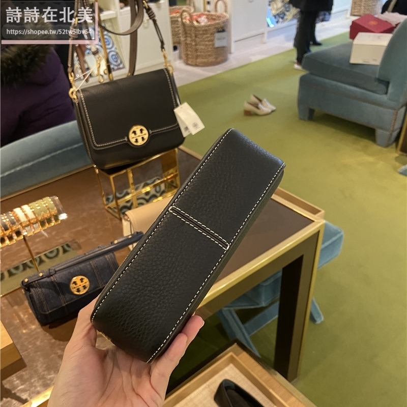 詩詩精品 Tory Burch 包包 通勤包 斜背包 側背包 郵差包 荔枝紋真皮肩背包 手提包 腋下包 翻蓋包 斜挎包-細節圖7