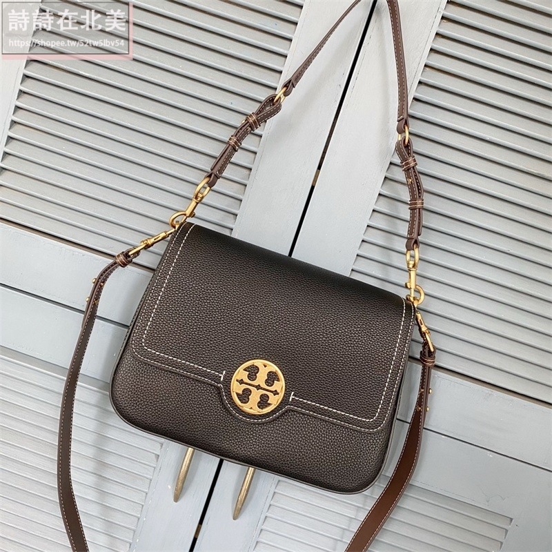 詩詩精品 Tory Burch 包包 通勤包 斜背包 側背包 郵差包 荔枝紋真皮肩背包 手提包 腋下包 翻蓋包 斜挎包-細節圖9