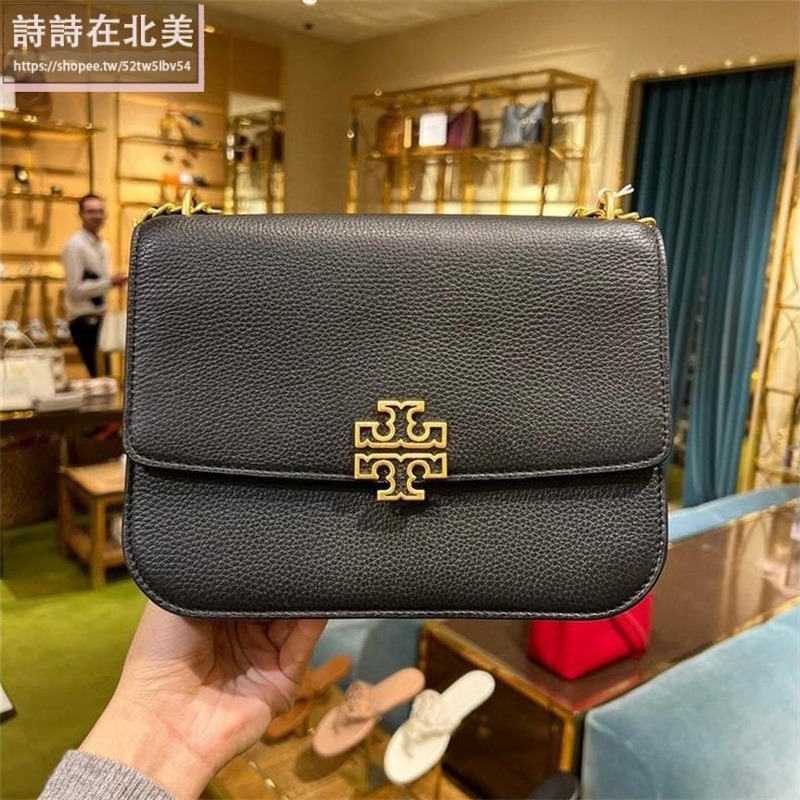 詩詩精品 Tory Burch 包包 翻蓋鏈條包 馬鞍包 斜挎包 牛皮鱷魚紋肩背包 腋下包 翻蓋包 荔枝紋側背包 斜背包-細節圖3