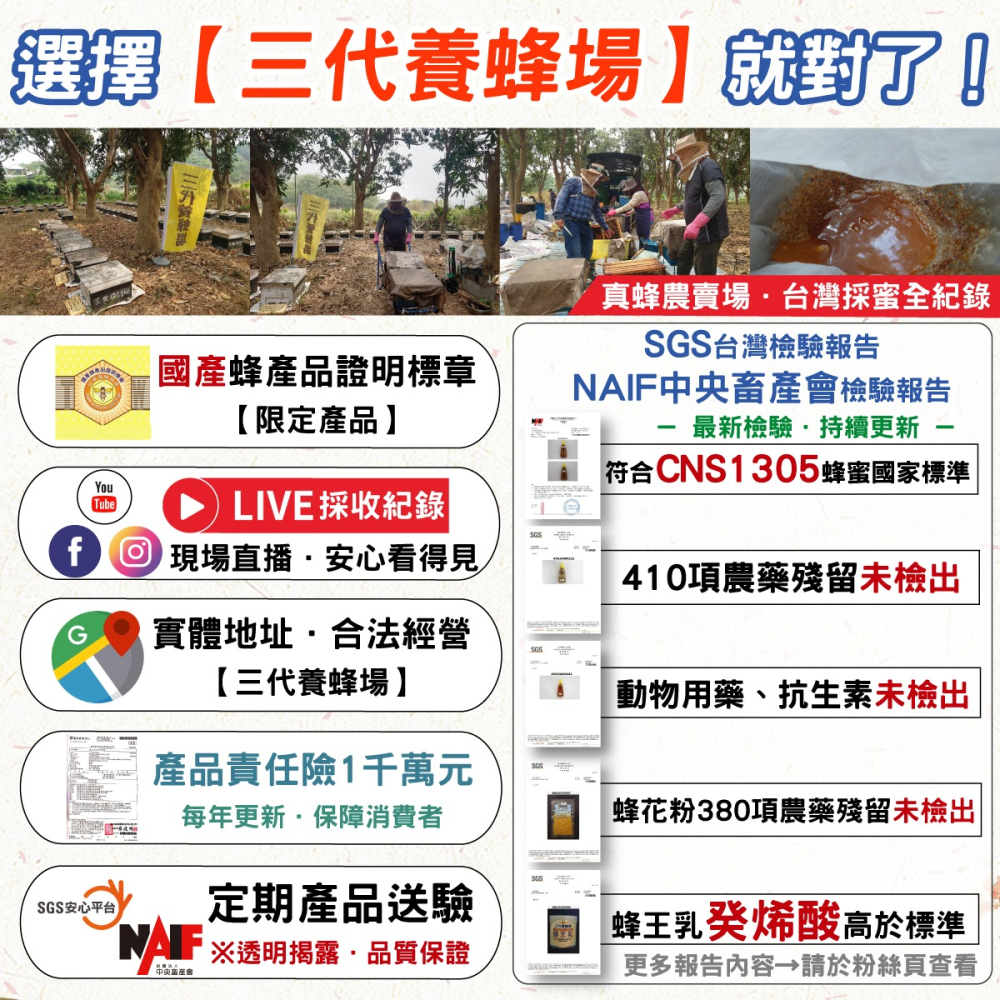 【三代養蜂場•國產認證蜜】2025年➤5台斤100%台灣蜂蜜│⭐️免運⭐️隔日出貨⭐️滿額贈│龍眼蜜．荔枝蜜．百花蜜│-細節圖5