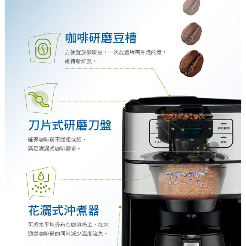 【Cuisinart 美膳雅】12杯全自動美式咖啡機(DGB-400TW)-細節圖9