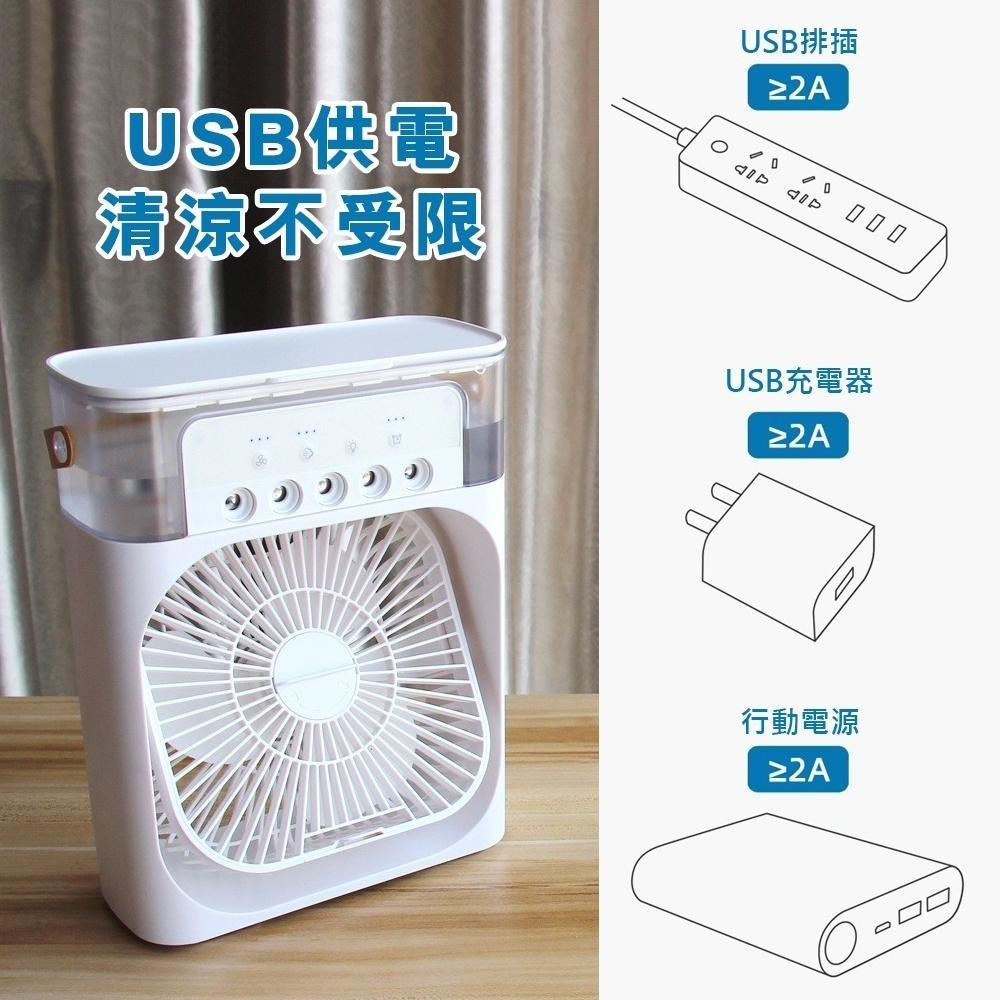 【CY 呈云】6吋USB桌面5孔噴霧空調水冷風扇霧化扇(霧化扇/加濕器/水冷扇)-細節圖4