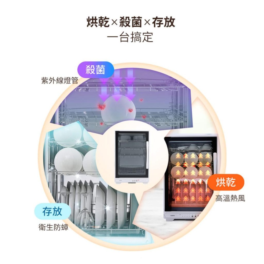 【SAMPO 聲寶】85L四層紫外線烘碗機(KB-85QU23A)-細節圖4