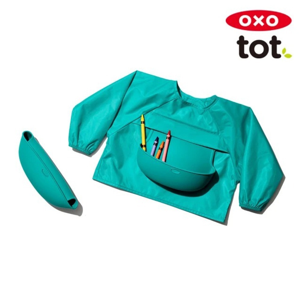 美國 OXO tot 連袖口袋圍兜-細節圖4