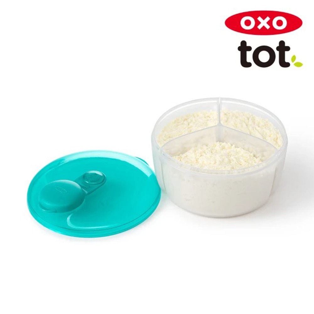 美國 OXO tot 隨行分隔奶粉罐-靚藍綠-細節圖2