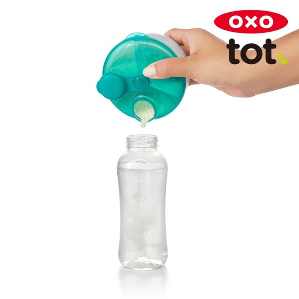 美國 OXO tot 隨行分隔奶粉罐-靚藍綠-細節圖3