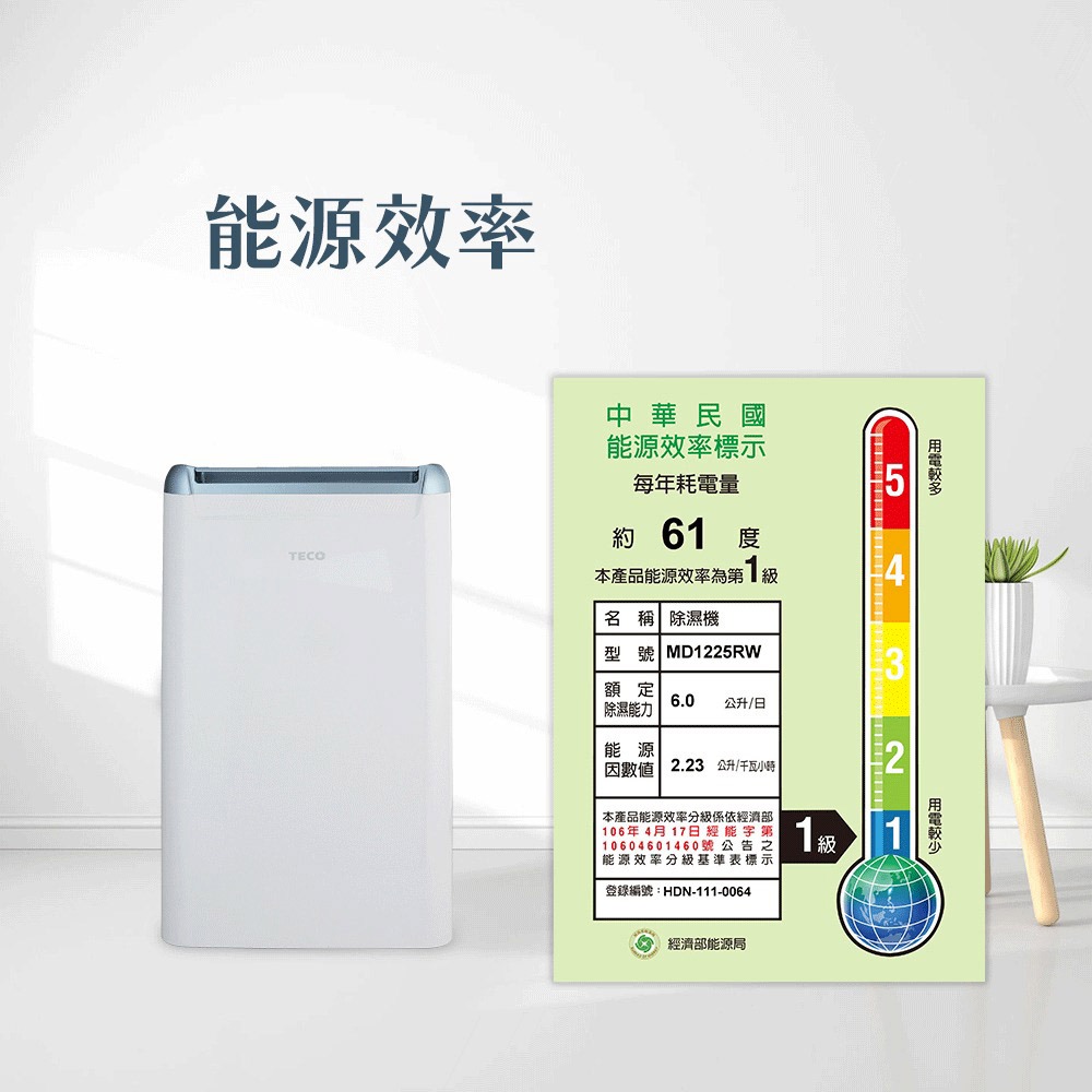 【TECO 東元】6L一級能效除濕機(MD1225RW)-細節圖6