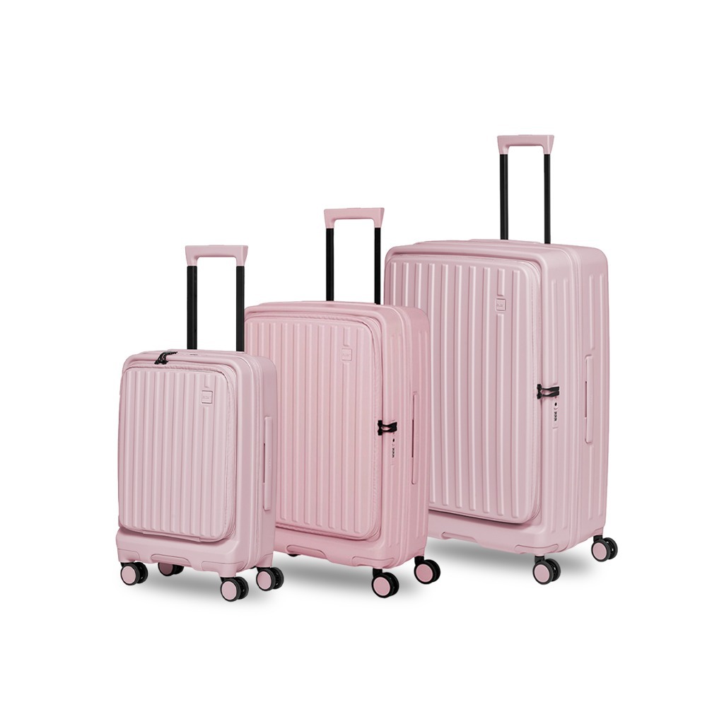 【Acer Fashion】三件組 巴塞隆納前開式行李箱20吋+25吋+28吋 夢幻粉-贈好禮-細節圖2