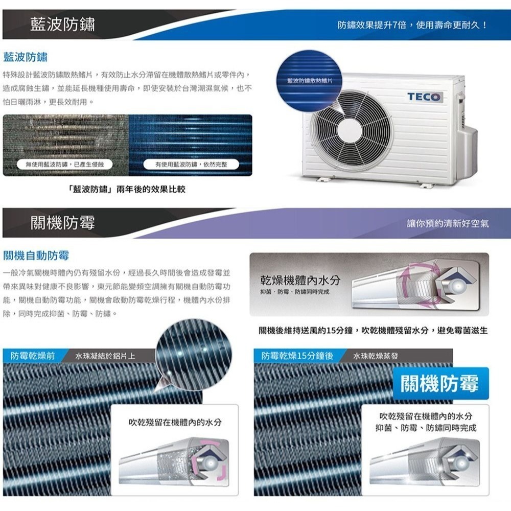【TECO東元】7-8坪 R32一級變頻冷暖右吹窗型冷氣(MW50IHR-HR2  含基本安裝)-細節圖4