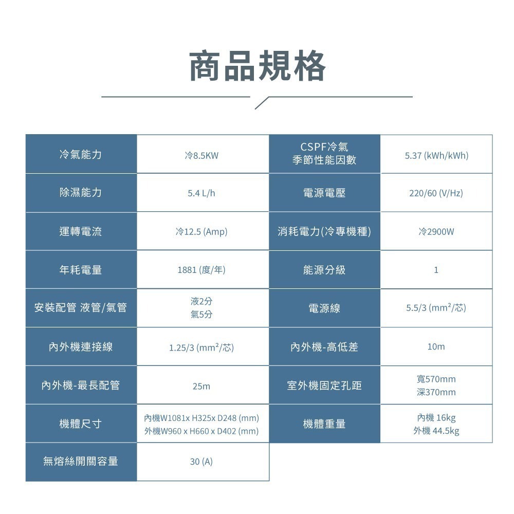 【YAMADA 山田家電】13-15坪冷專型變頻分離式空調(YDS/YDC-FN85) 含基本安裝-細節圖11