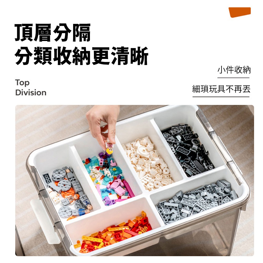 CITYLONG兒童積木玩具透明收納箱16L-細節圖4