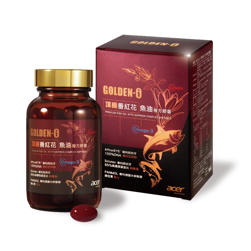 【宏碁健康】GOLDEN-i 頂級番紅花魚油複方膠囊(60顆/瓶)-規格圖6