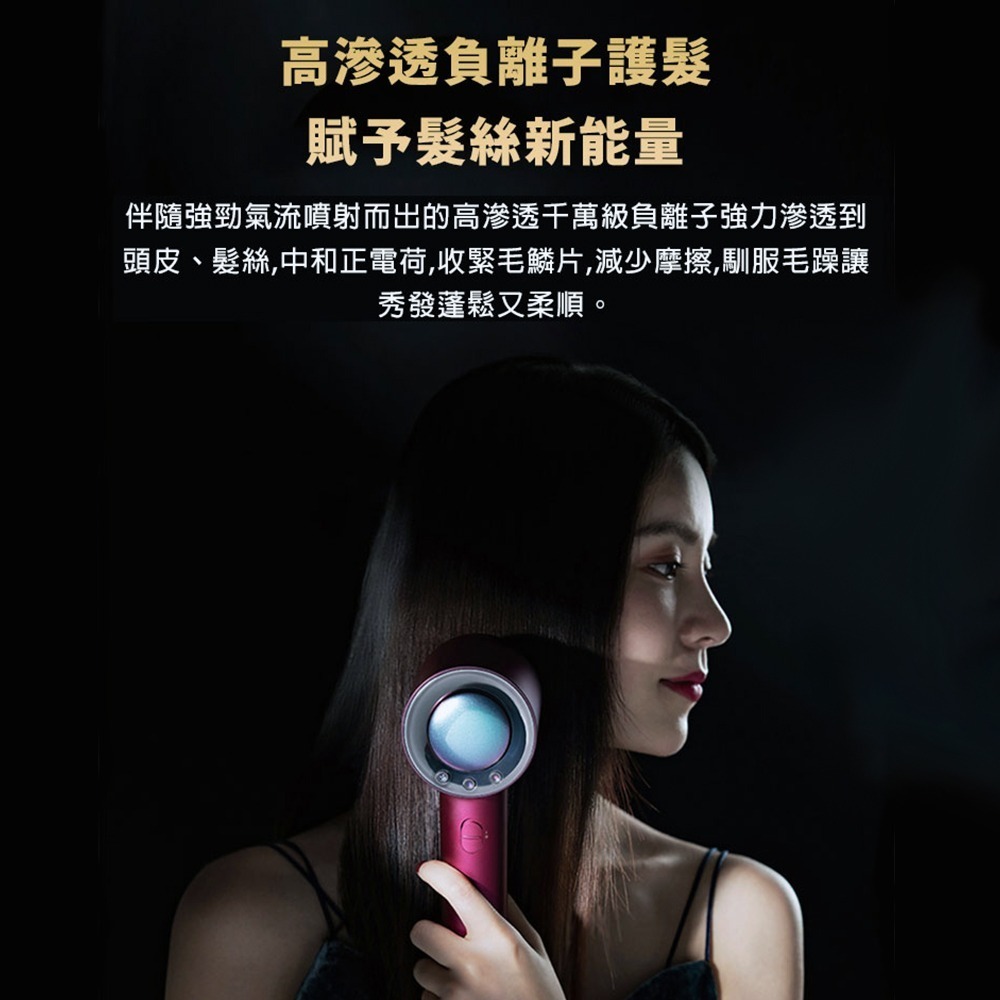 【ZHIBAI 直白】 HL906 魅惑紅 極速乾智能溫控負離子護髮吹風機-細節圖4