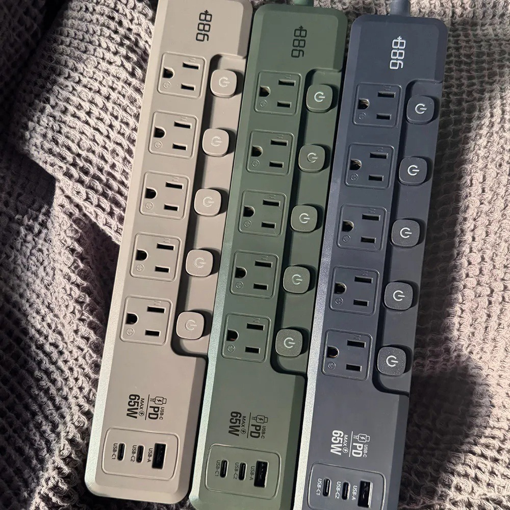 【+886極野家】5開5插1USB+2Type C PD 65W 快充延長線1.8米 V2-細節圖3