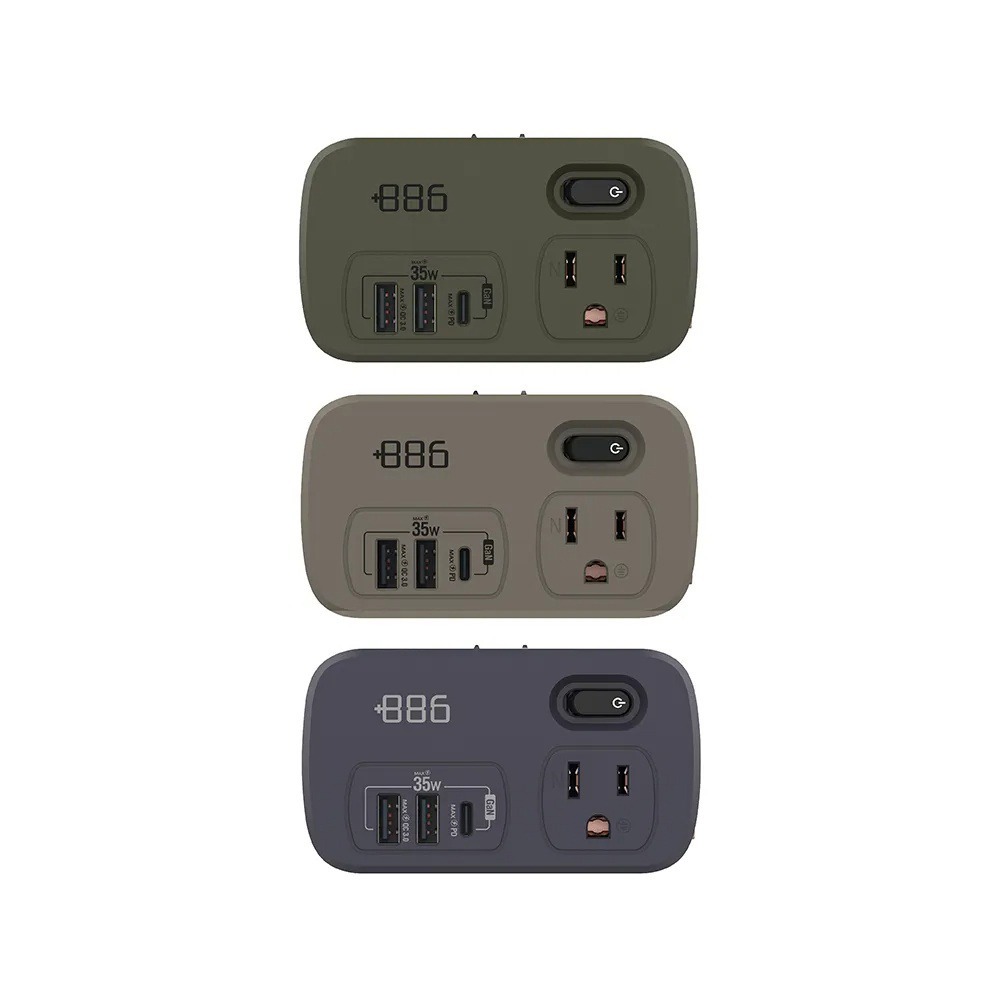 【+886極野家】1開2壁插/轉接器USB-C+A PD 35W-細節圖2