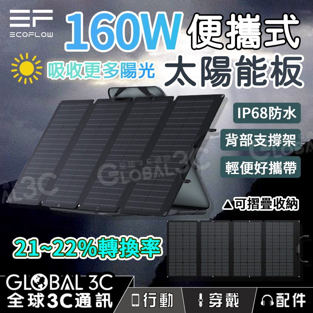 EcoFlow 便攜式太陽能板 110W/160W/220W/400W 23%轉換率 單晶矽 ETFE IP68 防水-細節圖2