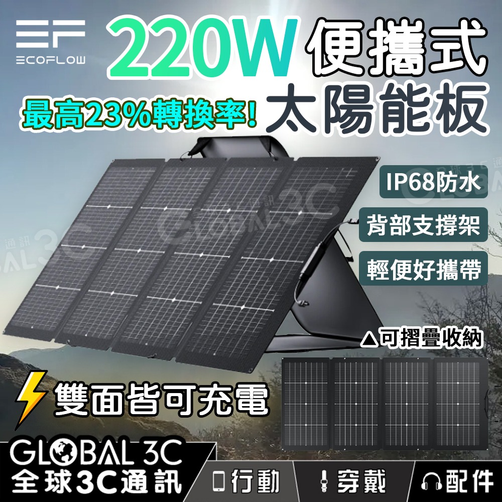 EcoFlow 便攜式太陽能板 110W/160W/220W/400W 23%轉換率 單晶矽 ETFE IP68 防水-細節圖3