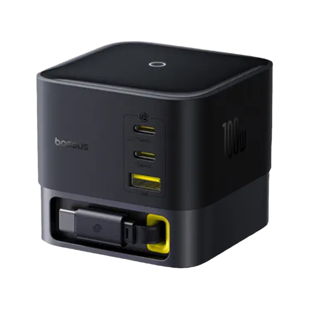 倍思100W 桌面伸縮線充電器 氮化鎵GaN6 單口100W 3個Type-C 1個USB 體積小 全球通用 筆電手機-細節圖2