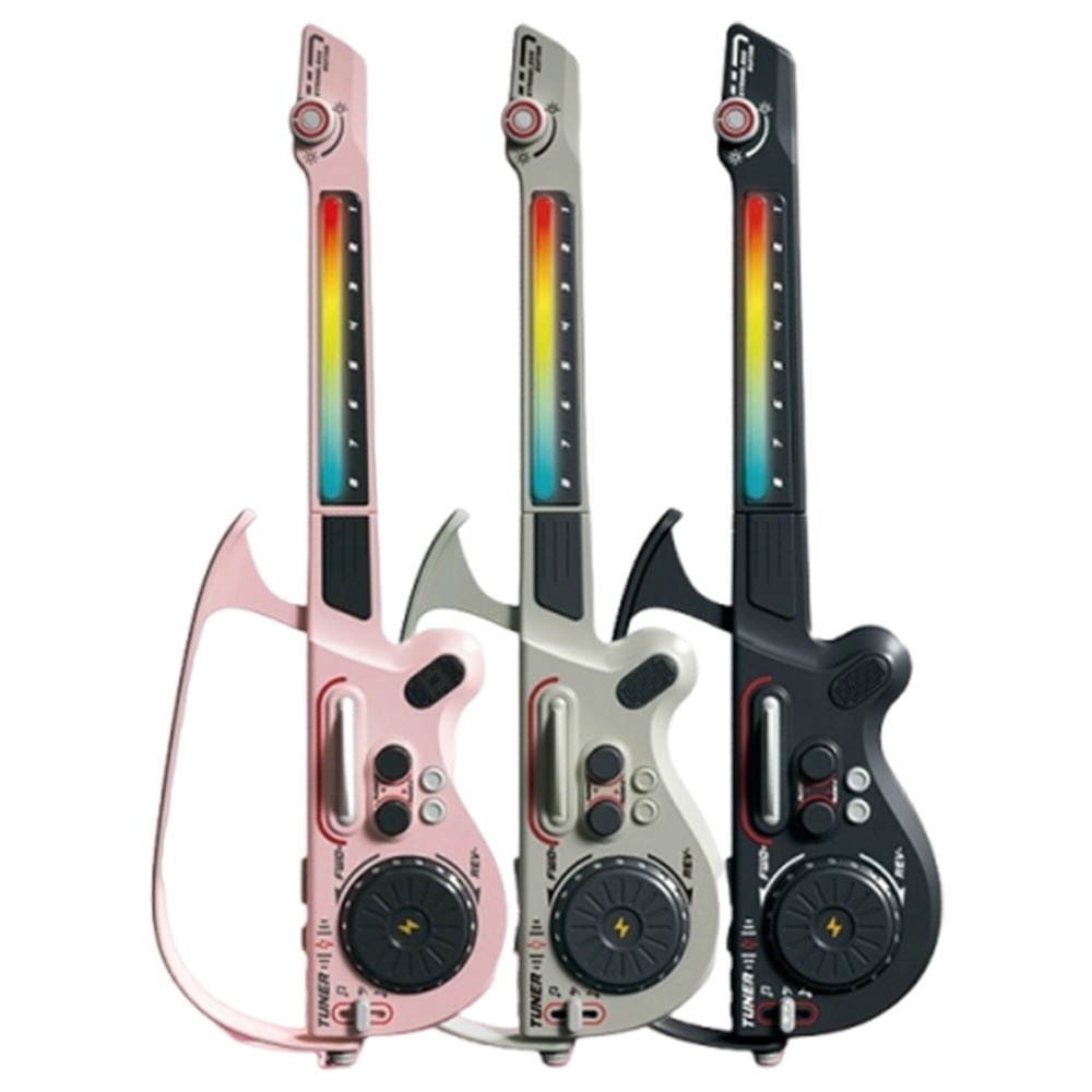 升級版 兒童無弦電吉他+刷碟盤 炫彩燈光 音符按鍵 手機連接播放音樂 3種音樂風格-細節圖2