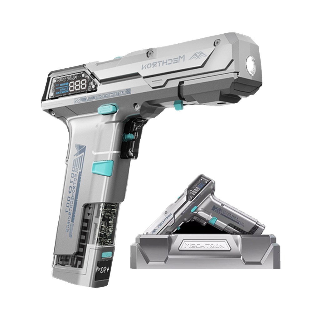 MECHTRON 賽博龐克 AI 智能電鑽 可拆電池 充電底座 螺絲起子 鋰電鑽 機甲造型-細節圖2