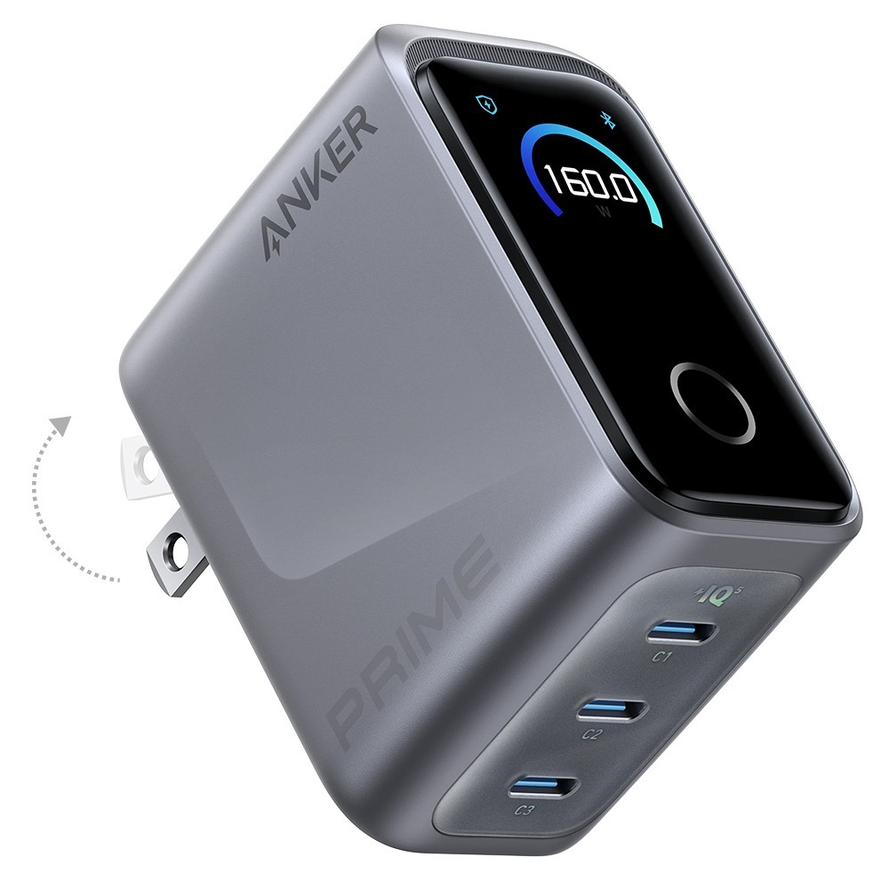 Anker Prime 160W 三口充電器 GaN氮化鎵 螢幕顯示 智能溫控 體積小巧 筆電充電 PD快充-細節圖2