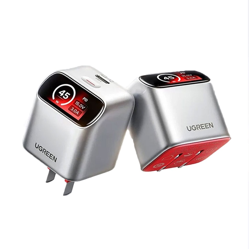 綠聯 UGREEN 45W 氮化鎵充電器 USB-C 摺疊插腳 45°斜角螢幕 安卓 蘋果 快充-細節圖2