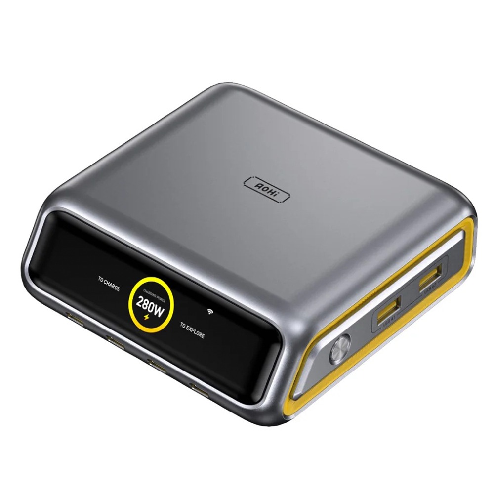 奧海 Aohi 280W桌面充電座 6口輸出 PD3.2 單口240W輸出 GaN+氮化鎵 多裝置充電 APP遠程控制-細節圖2