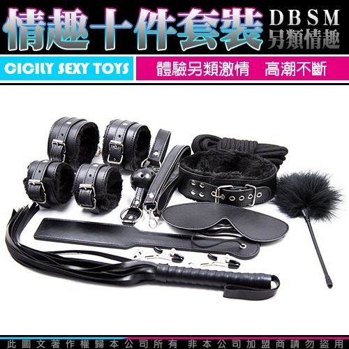 虐戀精品CICILY-束縛遊戲-眼罩手銬腳銬口枷頸圈皮鞭棉繩 七件套組 情趣用品 SM用品-細節圖2