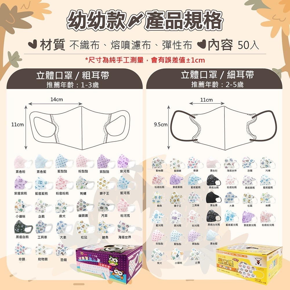 淨新口罩 醫療口罩 3D/4D (50入/盒) 醫療級 雙鋼印 多色 / 成人口罩 兒童口罩 幼幼口罩 醫用口罩-細節圖2