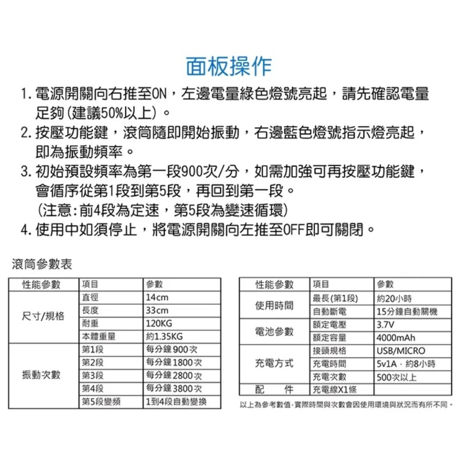 『LS王子』成功 S4718  電動按摩瑜珈滾筒 可USB充電 / 振動滾棒/滾柱/筋膜放鬆/瑜伽棒/美體棒-細節圖5