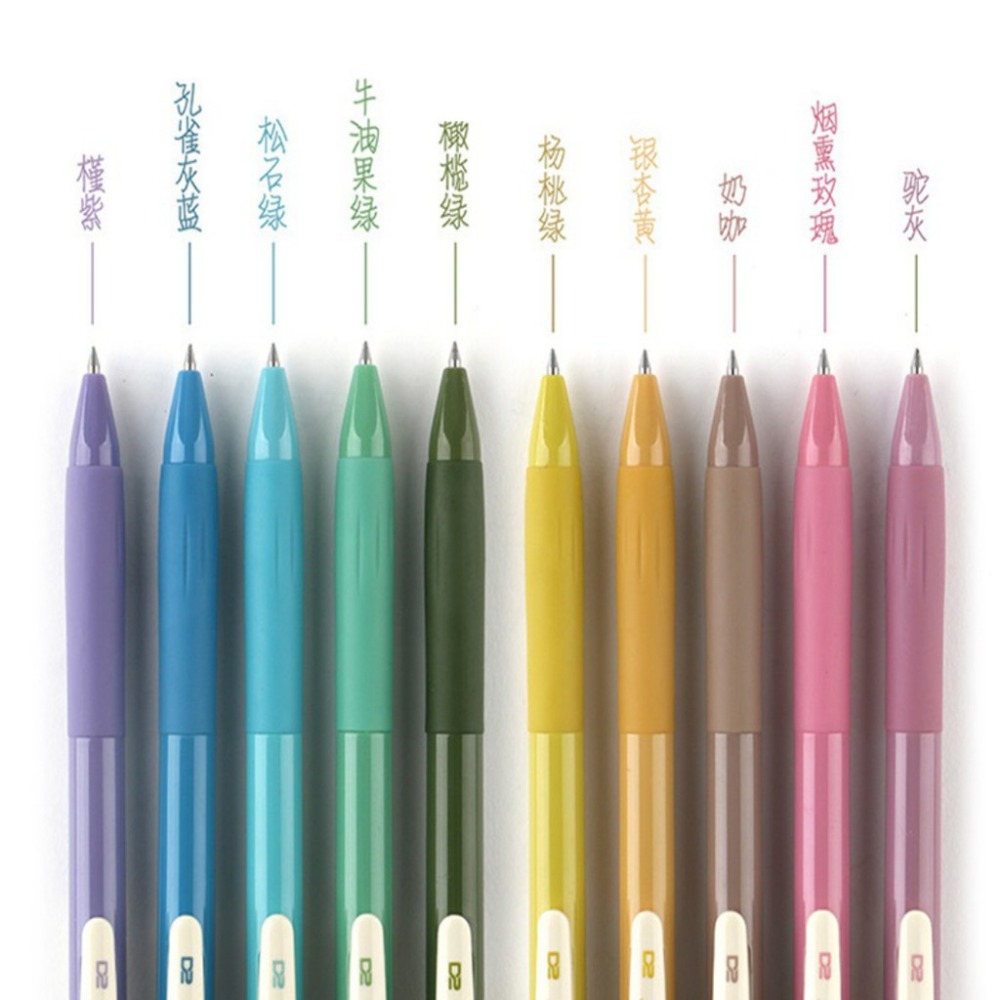 『LS王子』 莫蘭迪 復古色速乾大容量按動中性筆  0.5 （20色） / 復古色中性筆 手帳筆 速乾筆 多色筆-細節圖2