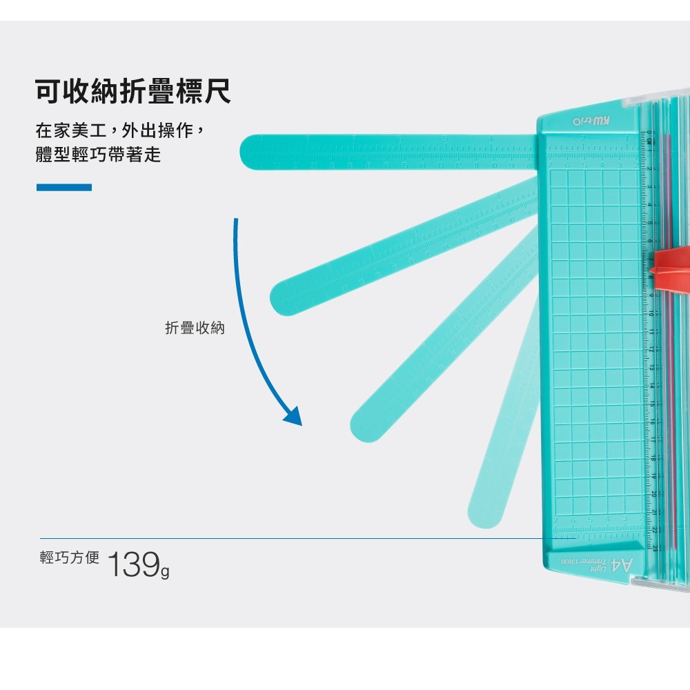 『LS王子』KW-triO 輕型裁紙刀 A4/A3 / 滑動滾刀 攜帶型小裁刀 切紙機 裁紙機 切紙器-細節圖3